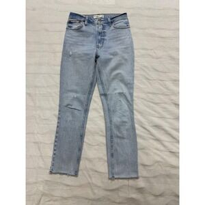 Abercrombie Fitch The Skinny High Rise Light Wash Distressed Jeans Size 25